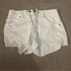 Garage White Denim festival shorts